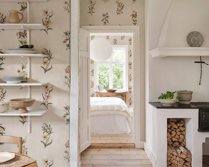 Sandberg Victoria Mural Wallpaper in a kitchen