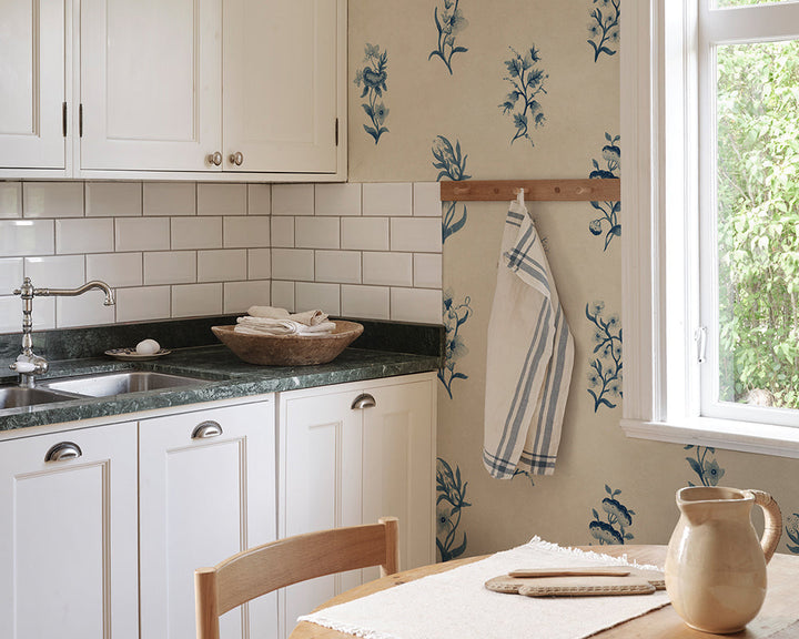 Sandberg Victoria Mural Wallpaper in a kitchen