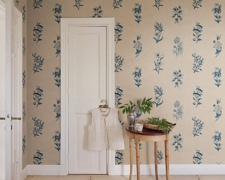 Sandberg Victoria Mural Wallpaper in a bedroom