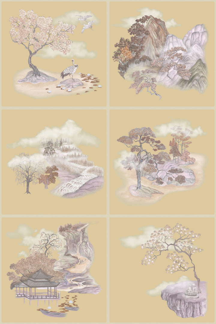 Cole & Son Tile Toile Wallpaper - Gilded