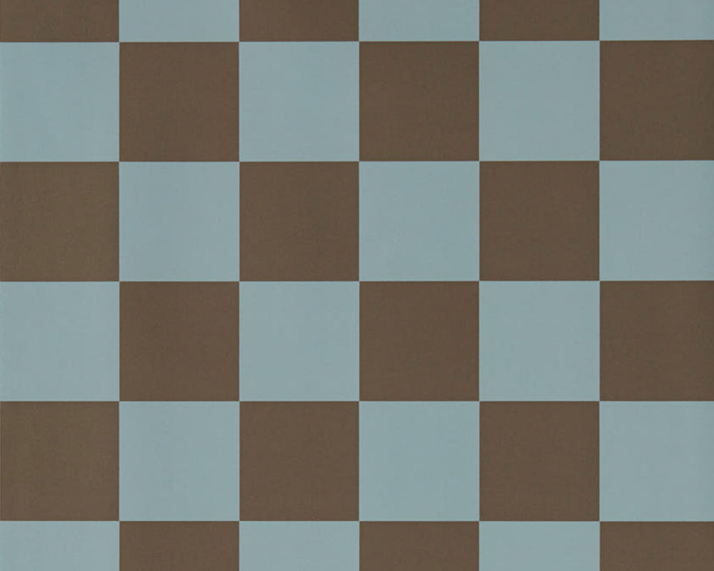 Harlequin x Henry Holland Blenets Check Wallpaper in Atlantic/Chocolate