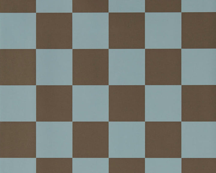Harlequin x Henry Holland Blenets Check Wallpaper in Atlantic/Chocolate