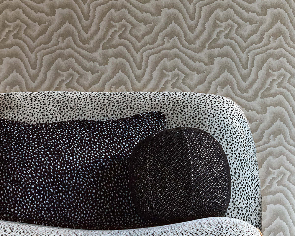 Harlequin Malachite Wallpaper in Incense in a living space