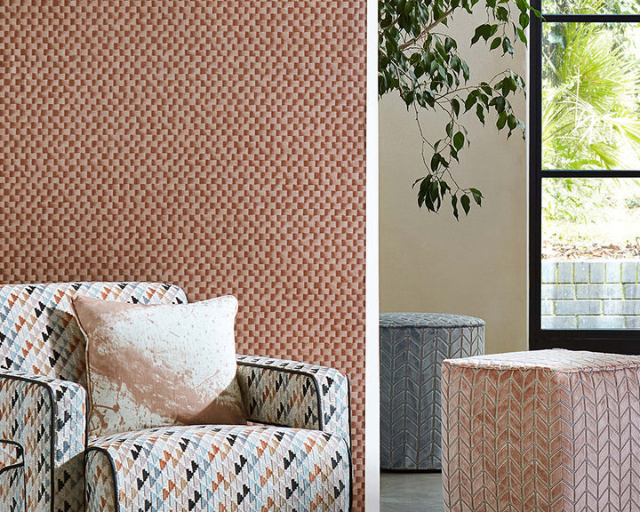 Harlequin Skiva Wallpaper in Grounded in a living room