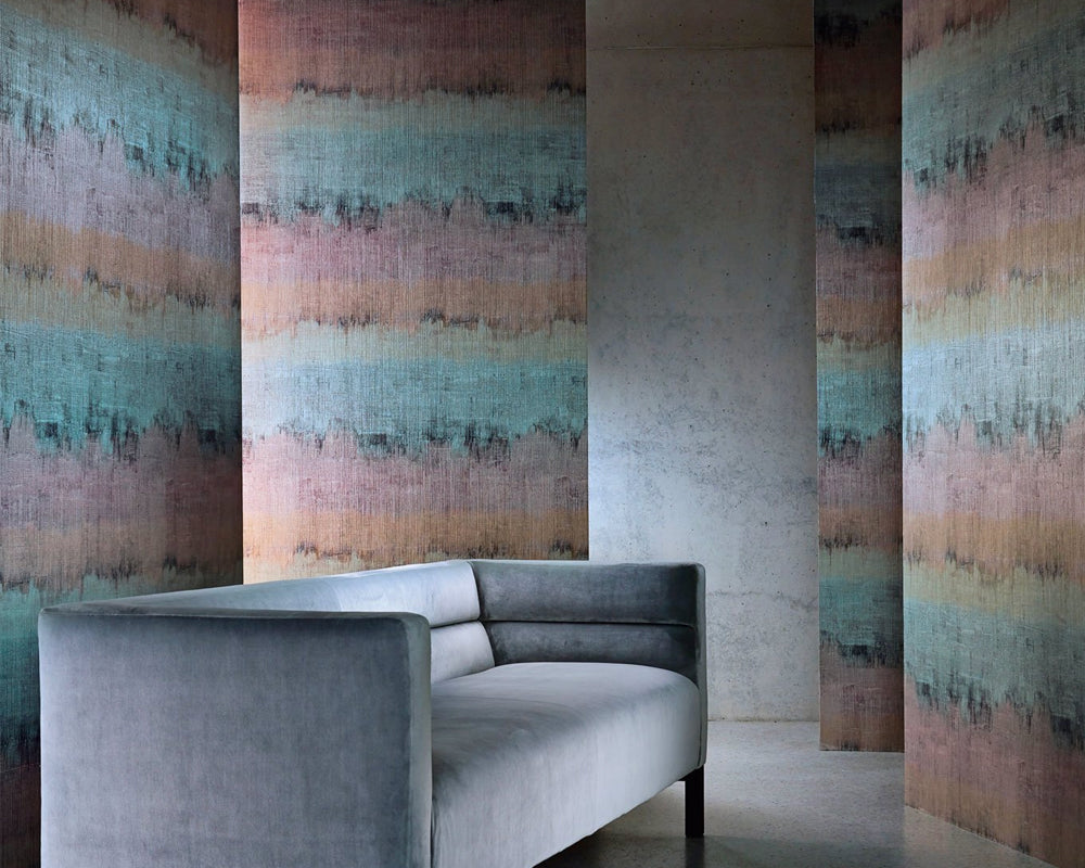 Harlequin Lustre Wallpaper in a living room
