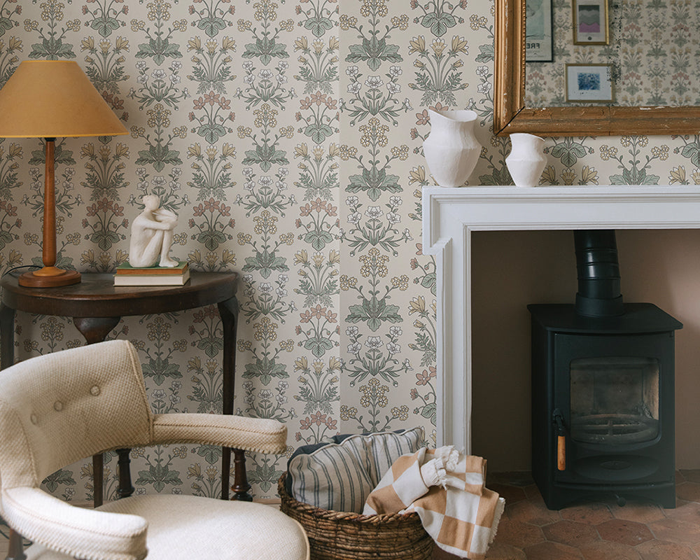 Sandberg Maj Wallpaper in a living room