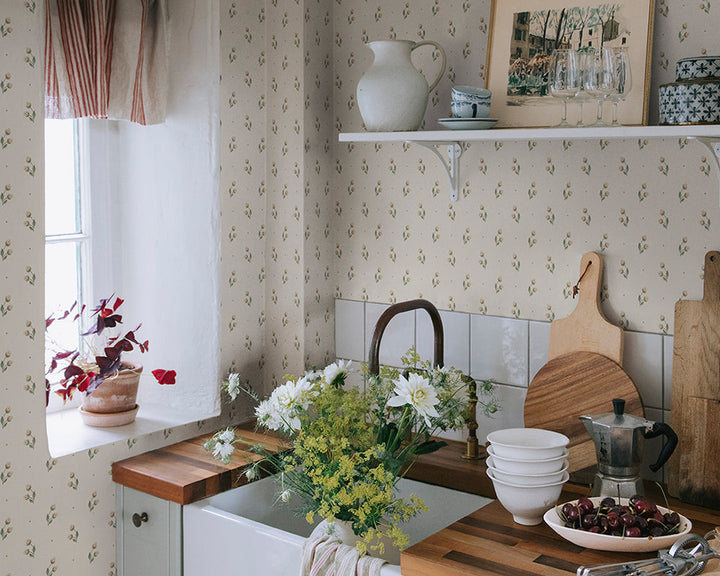 Sandberg Siv Wallpaper in a kitchen