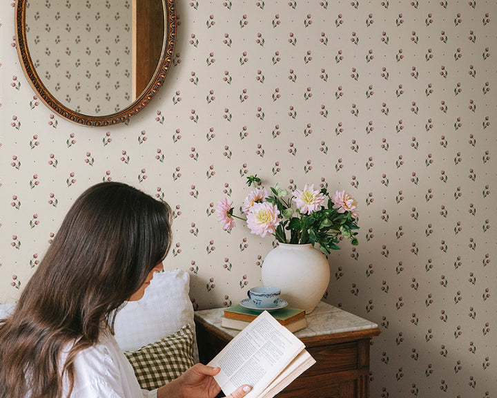 Sandberg Siv Wallpaper in a bedroom