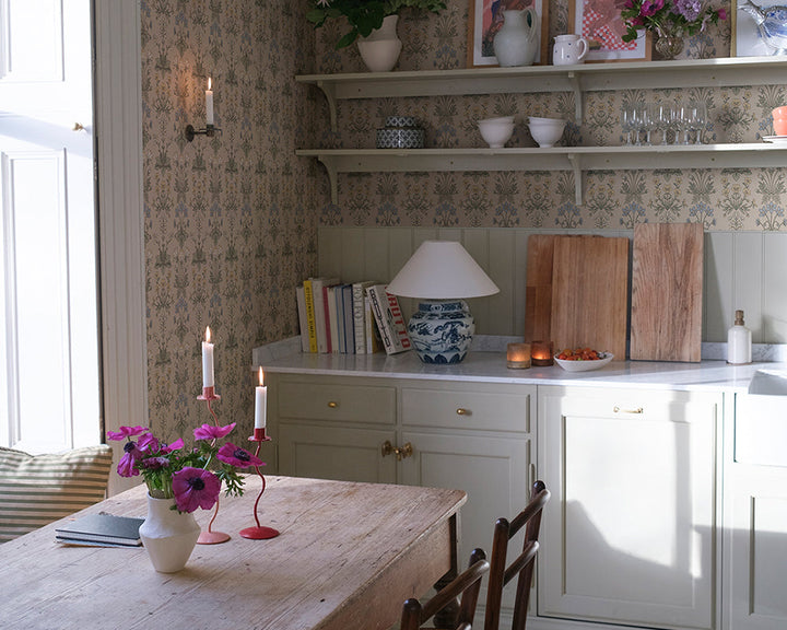 Sandberg Maj Wallpaper in a kitchen