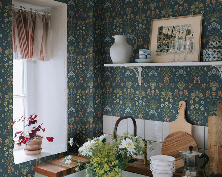 Sandberg Maj Wallpaper in a kitchen