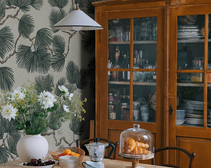 Sandberg Pine Mural Wallpaper in a kitchen