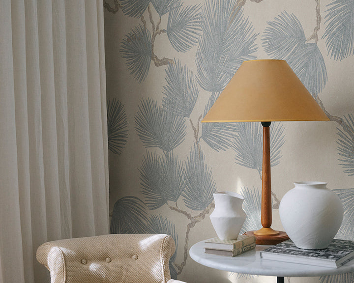 Sandberg Pine Mural Wallpaper in a living room