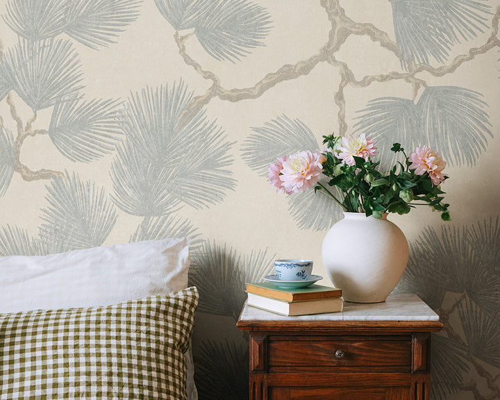 Sandberg Pine Mural Wallpaper in a bedroom