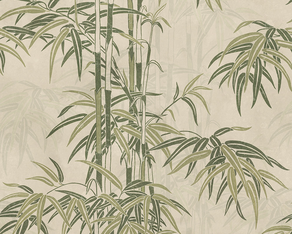 Sandberg Leon Mural Wallpaper in Green
