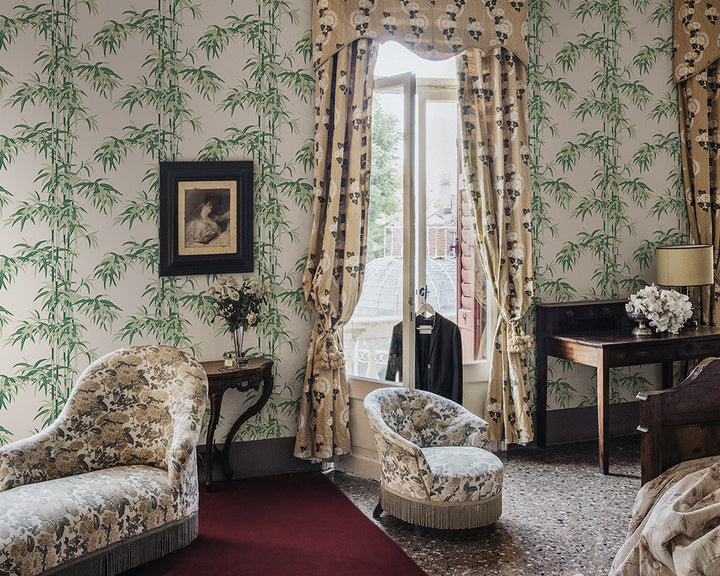 Sandberg Leon Wallpaper in a bedroom