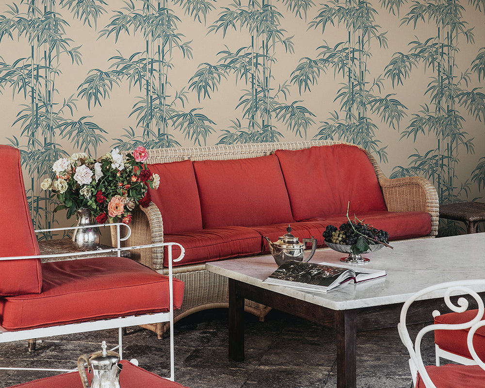 Sandberg Leon Wallpaper in a living room