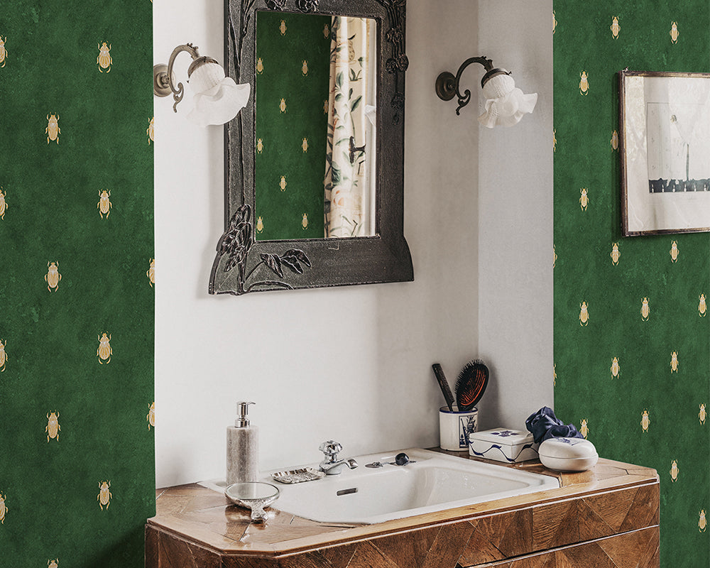 Sandberg Audrey Wallpaper in a bathroom