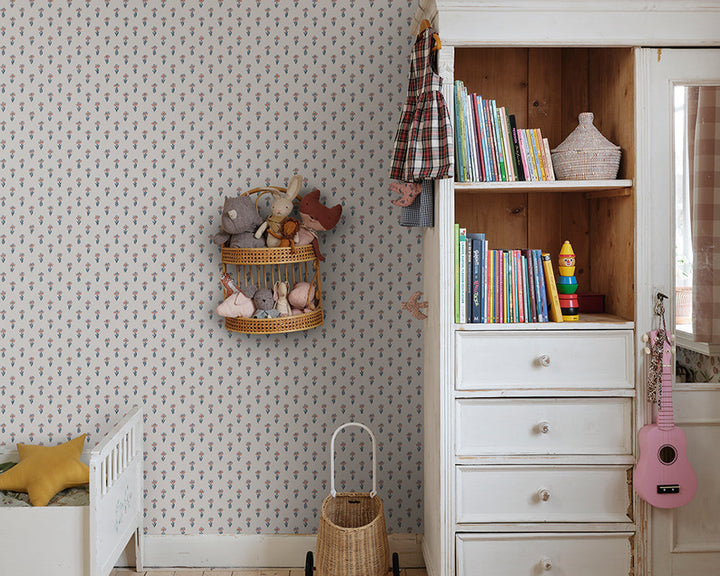 Sandberg Betty Wallpaper in Blue in a kid bedroom