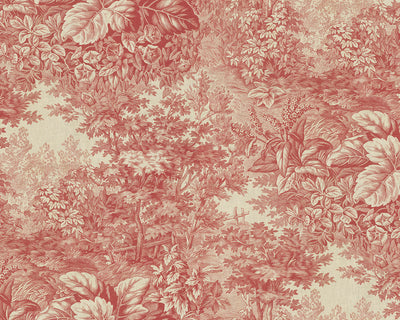 Sandberg Forest Toile Wallpaper in Red