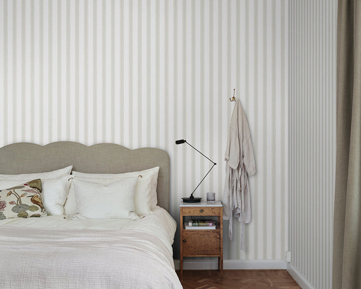 Sandberg Gustav Wallpaper in Light Green in a bedroom