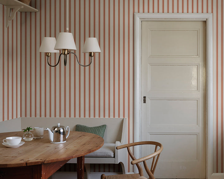 Sandberg Gustav Wallpaper in Red in a kitchen