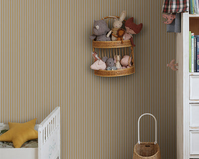 Sandberg Linn Wallpaper in Honey in a kid bedroom