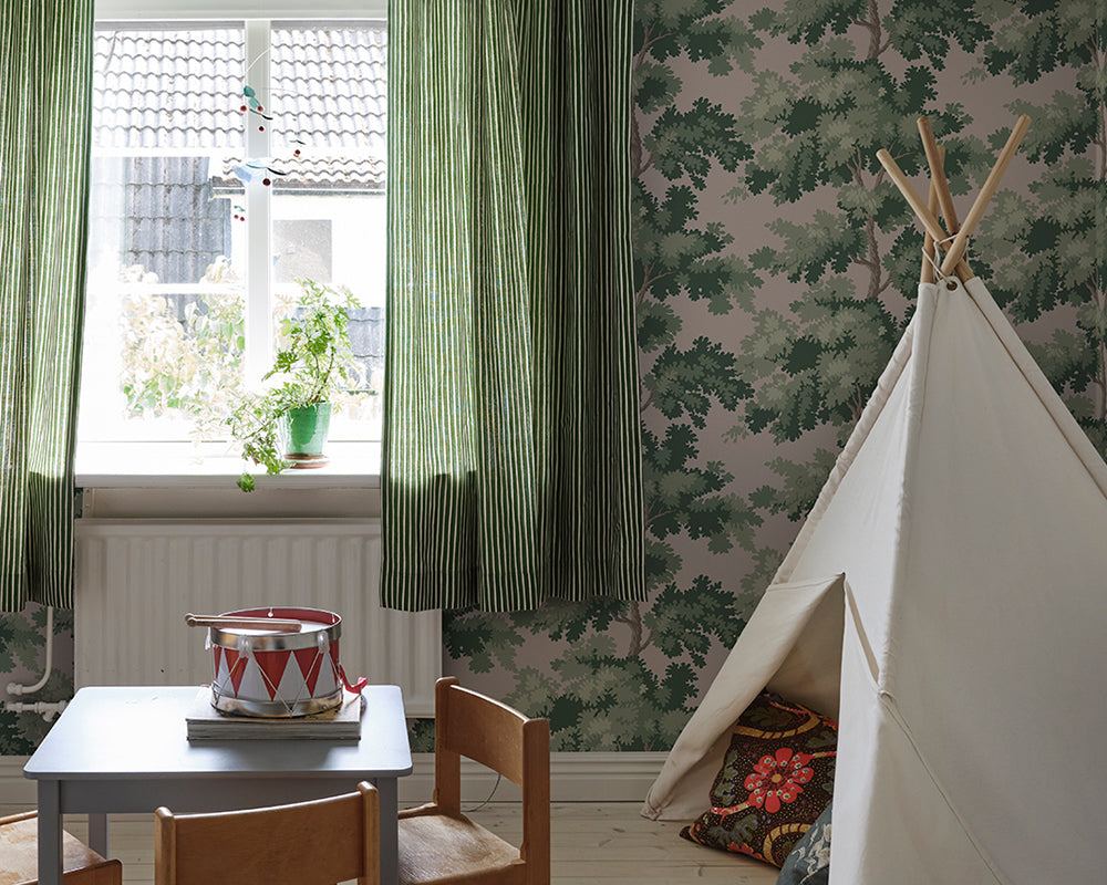 Sandberg Raphael Wallpaper in Pink in a kid room