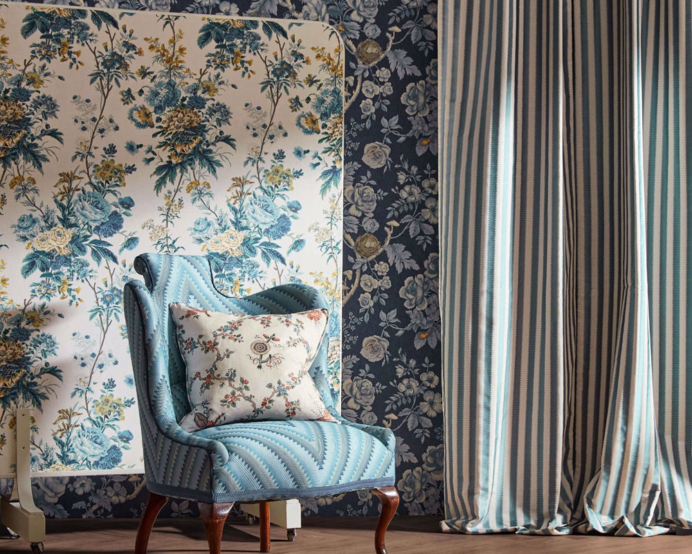Sanderson Tansy Bloom Wallpaper in a living space
