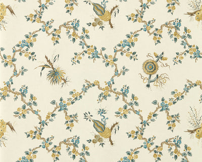 Trelliage Wallpaper by Sanderson in Chamomile/Chalk