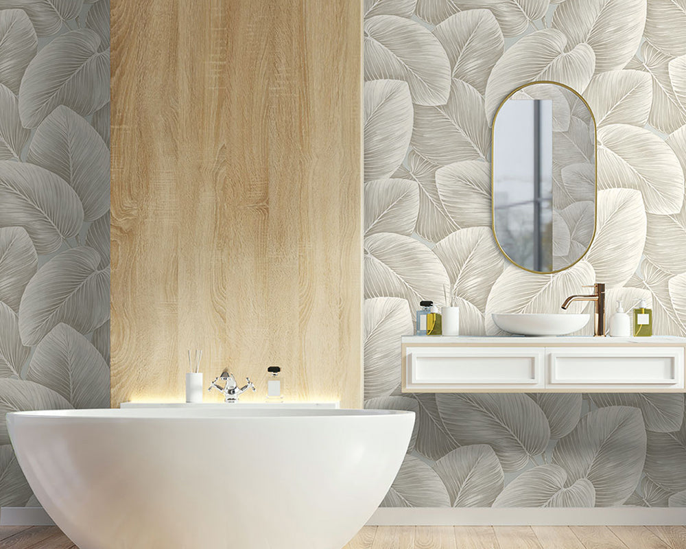 Today Interiors Savannah Grass Wallpaper Mural LS62007M in a bathroom
