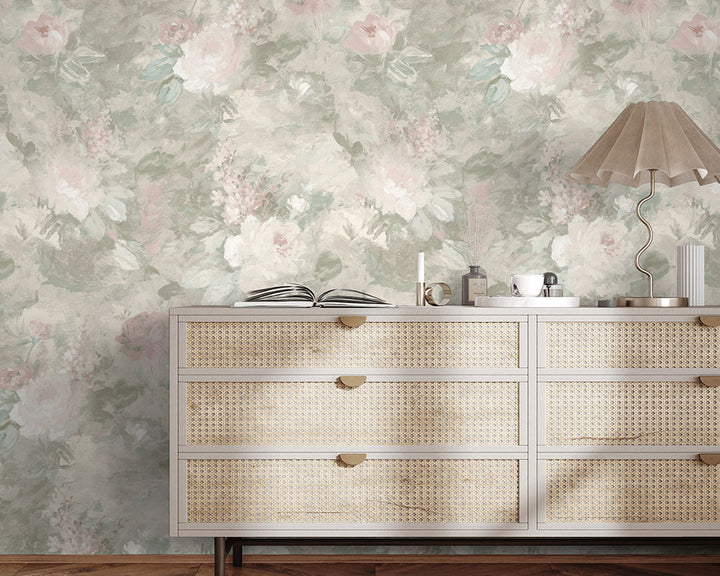 Woodchip & Magnolia Ava Marika Wallpaper in a hallway