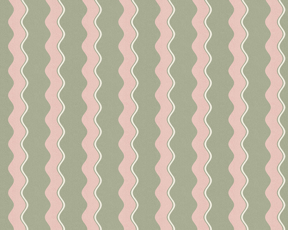 Woodchip & Magnolia Cari Wave Wallpaper in Bracken