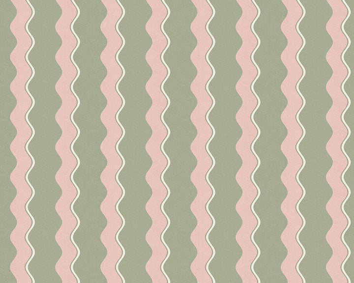 Woodchip & Magnolia Cari Wave Wallpaper in Bracken