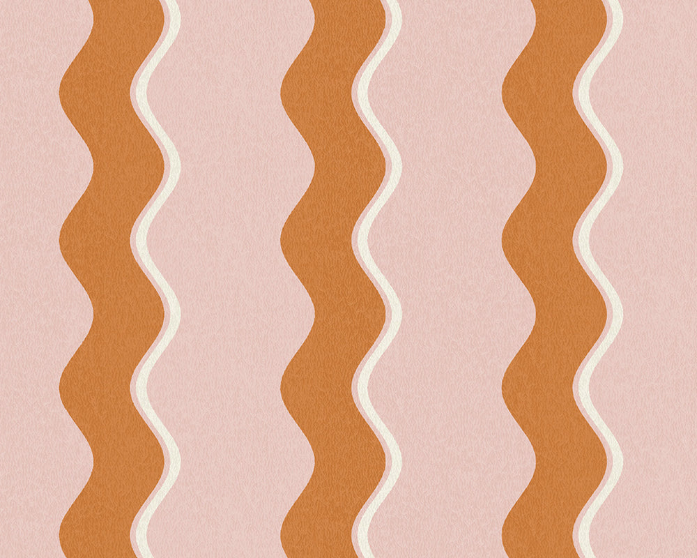 Woodchip & Magnolia Cari Wave Wallpaper in close up