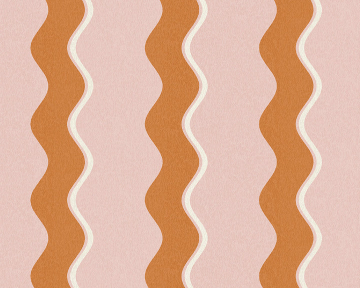 Woodchip & Magnolia Cari Wave Wallpaper in close up