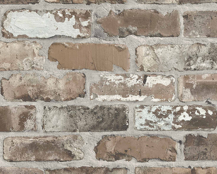 Woodchip & Magnolia Castlefield Brick Wallpaper in Charcoal