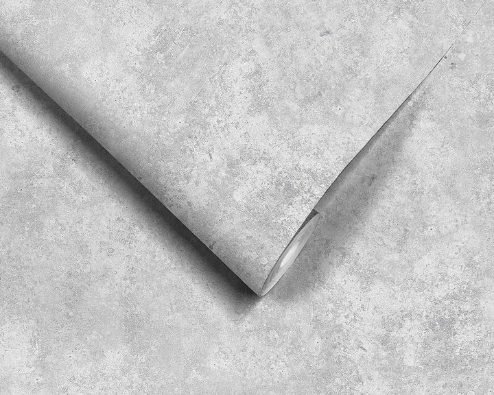 Woodchip & Magnolia Concrete Wallpaper roll in Grey