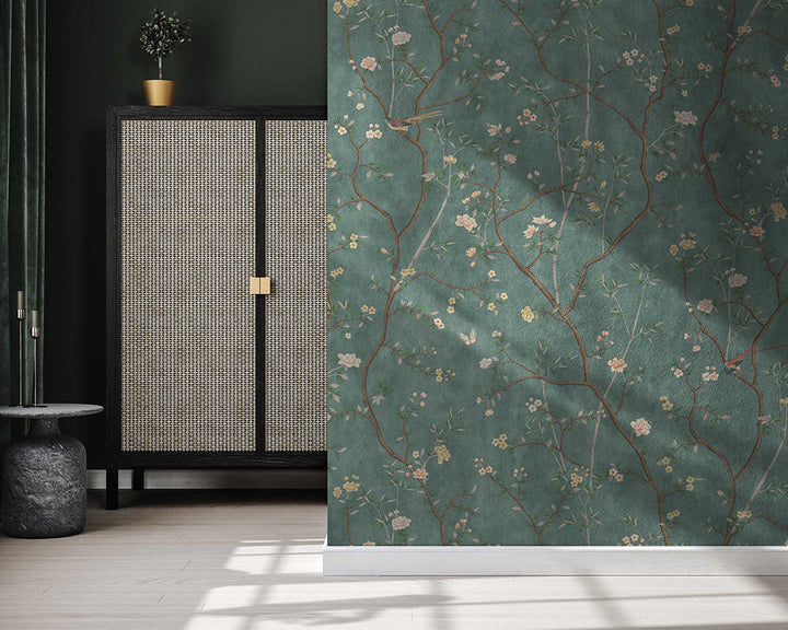 Woodchip & Magnolia Onism Wallpaper in a living space