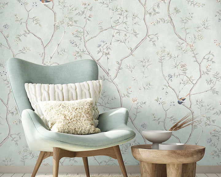 Woodchip & Magnolia Onism Wallpaper in a living space