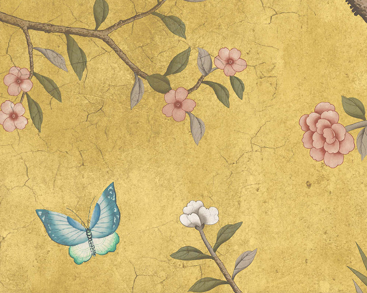Woodchip & Magnolia Onism Wallpaper close up