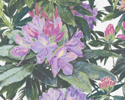 Woodchip & Magnolia Rhododendron Wallpaper in Purple & White