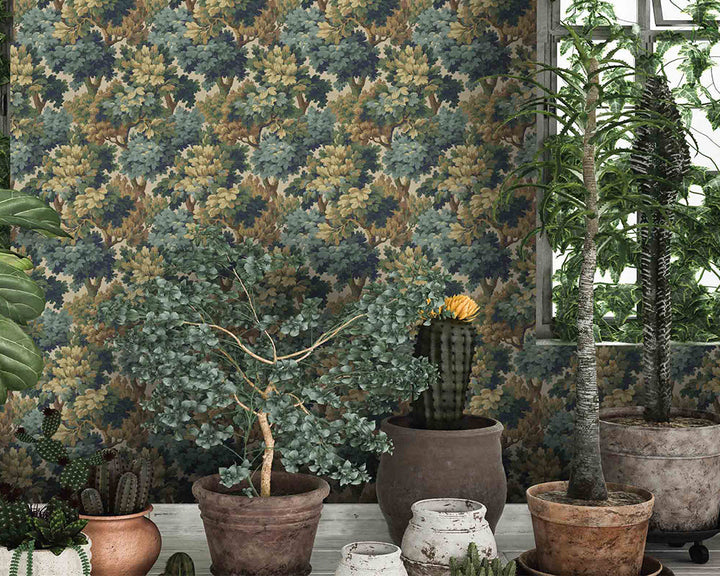 Woodchip & Magnolia Broadhead Forest Wallpaper in a living space