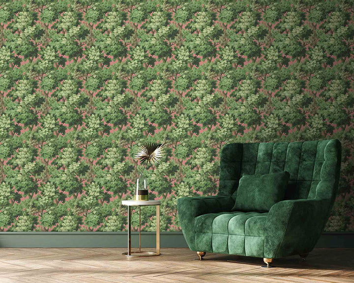 Woodchip & Magnolia Broadhead Forest Wallpaper in a living space
