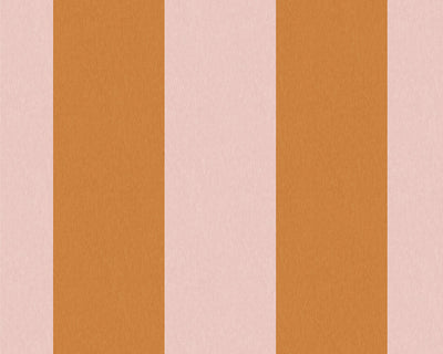 Woodchip & Magnolia Awning Stripe Wallpaper in Pink Cloud/Gorse