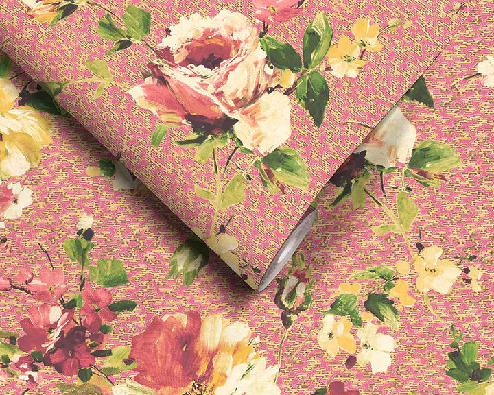 Woodchip & Magnolia Lancashire Rose Wallpaper roll