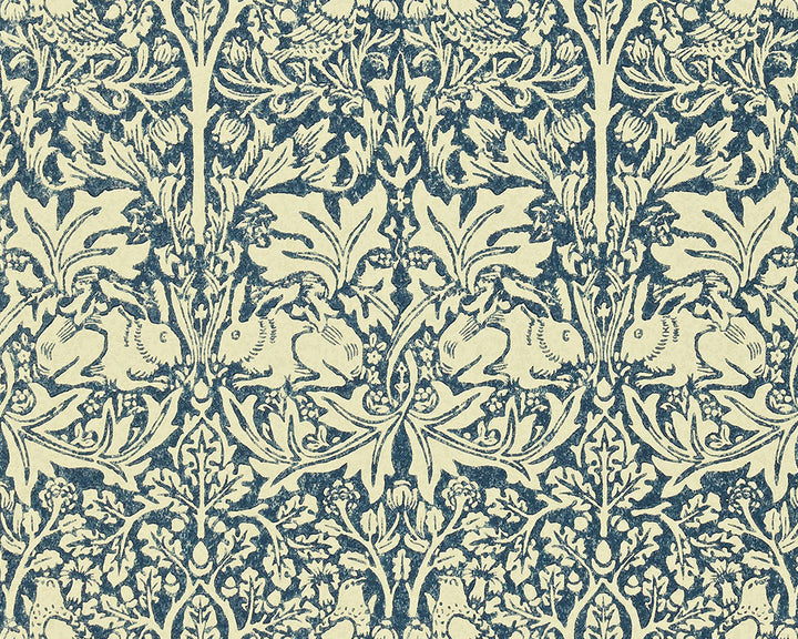 Morris & Co Brer Rabbit Wallpaper in Indigo/Vellum