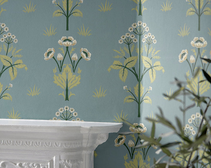 Morris & Co Meadow Sweet Wallpaper close up
