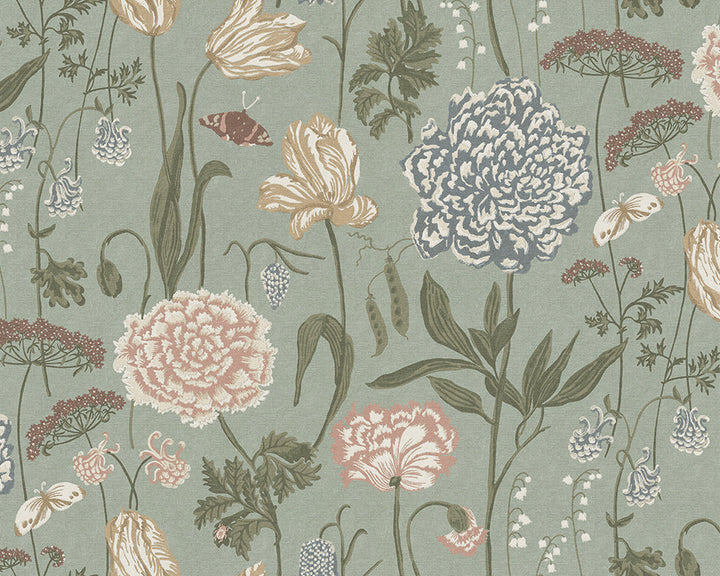 Sandberg Aurelie Mural Wallpaper in Light Blue