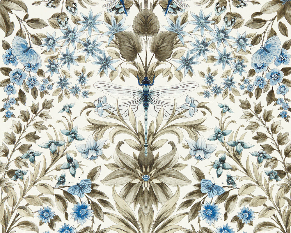 Clarke & Clarke Mirabell Wallpaper in Denim