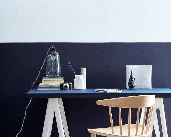 Little Greene Dock Blue 252 Paint in a home office